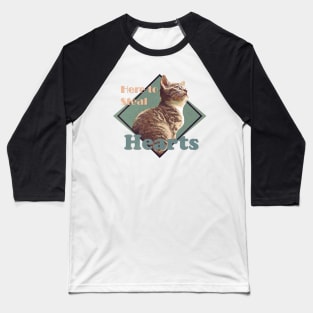 Cat lovers. Here to steal hearts. Retro Baseball T-Shirt